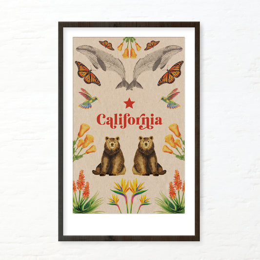 California Flora & Fauna Art Print