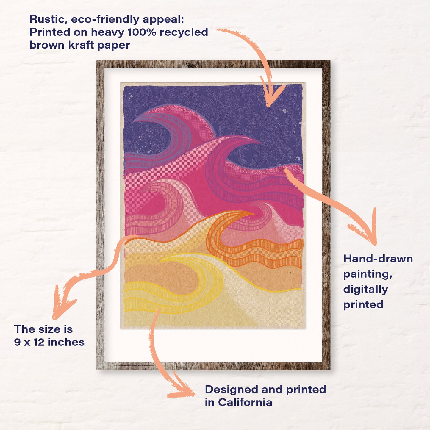 Purple Waves Art Print