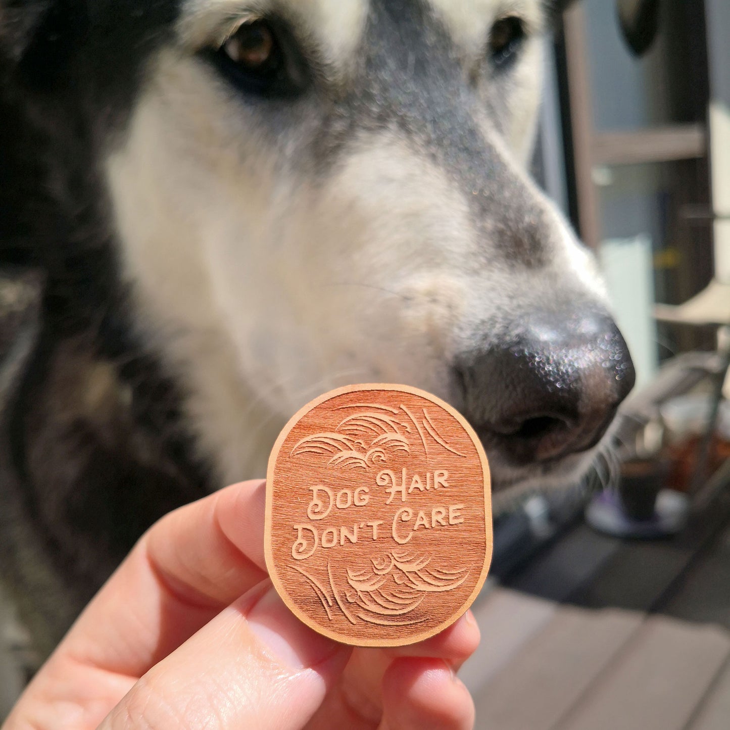 Dog Hair, Don't Care – Wooden Pin