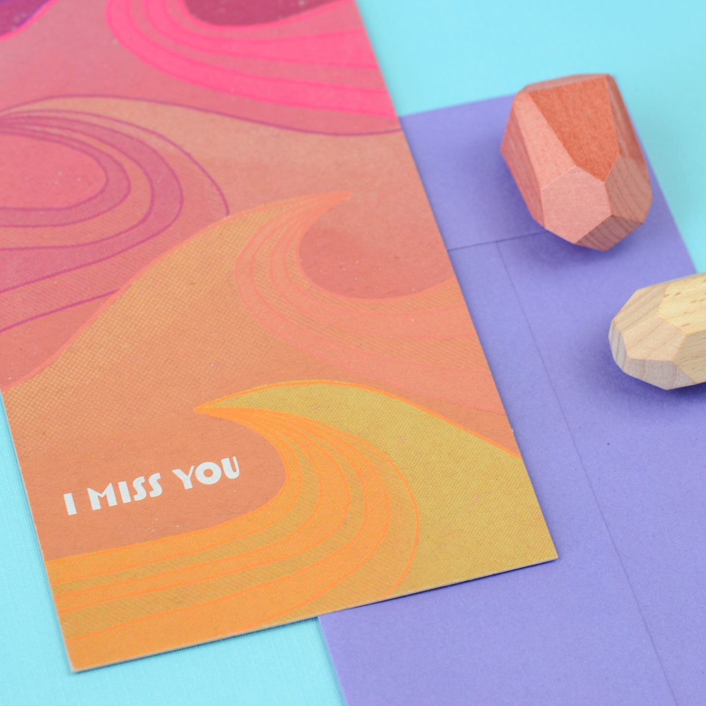 Miss You Card - Waves