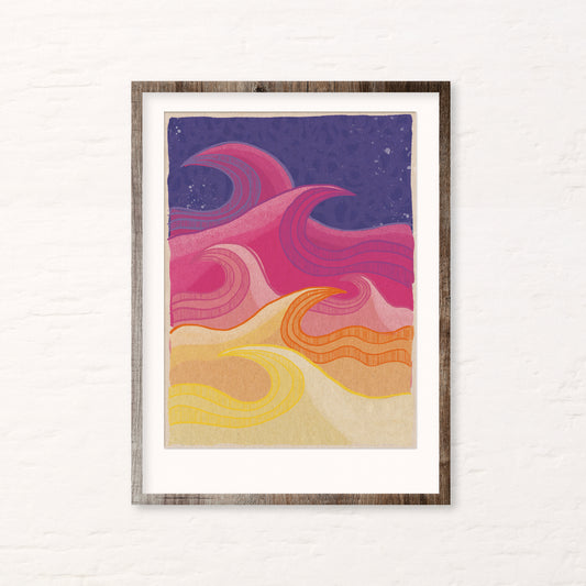 Purple Waves Art Print