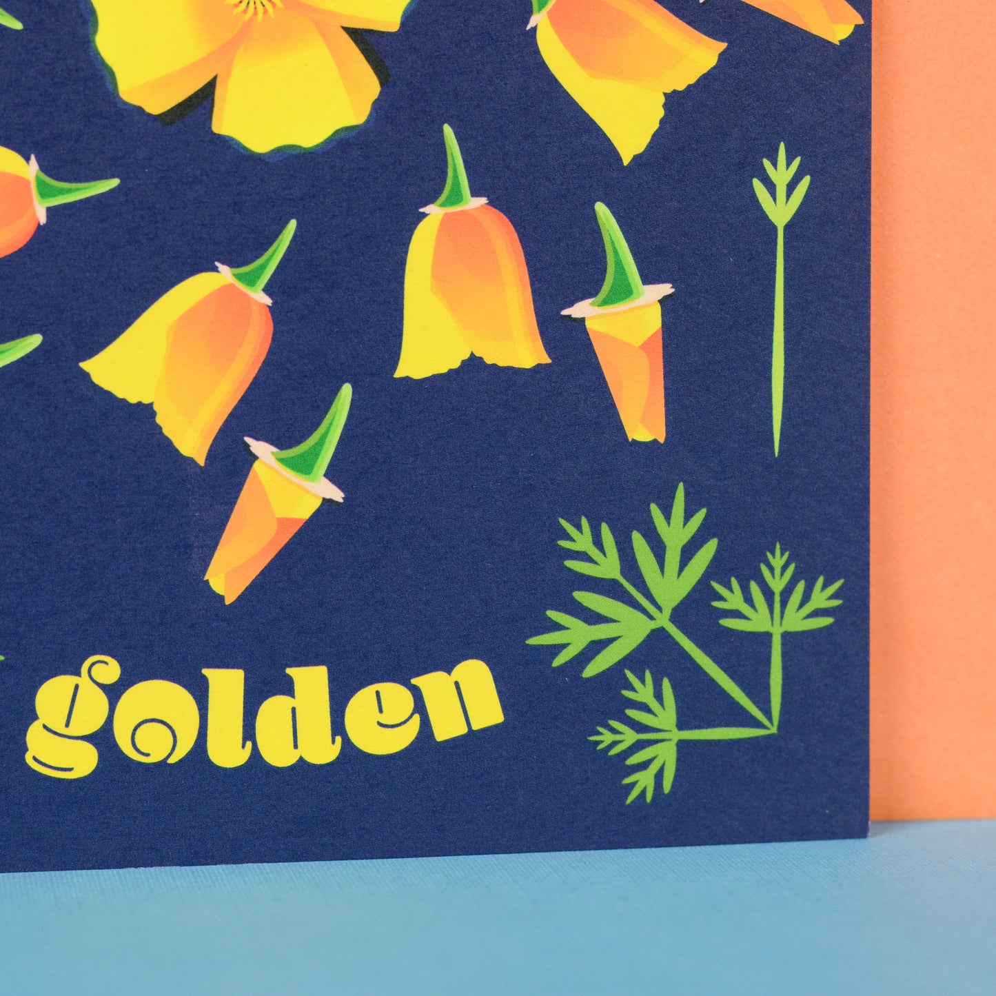 Stay Golden Poppy Flower Greeting Card
