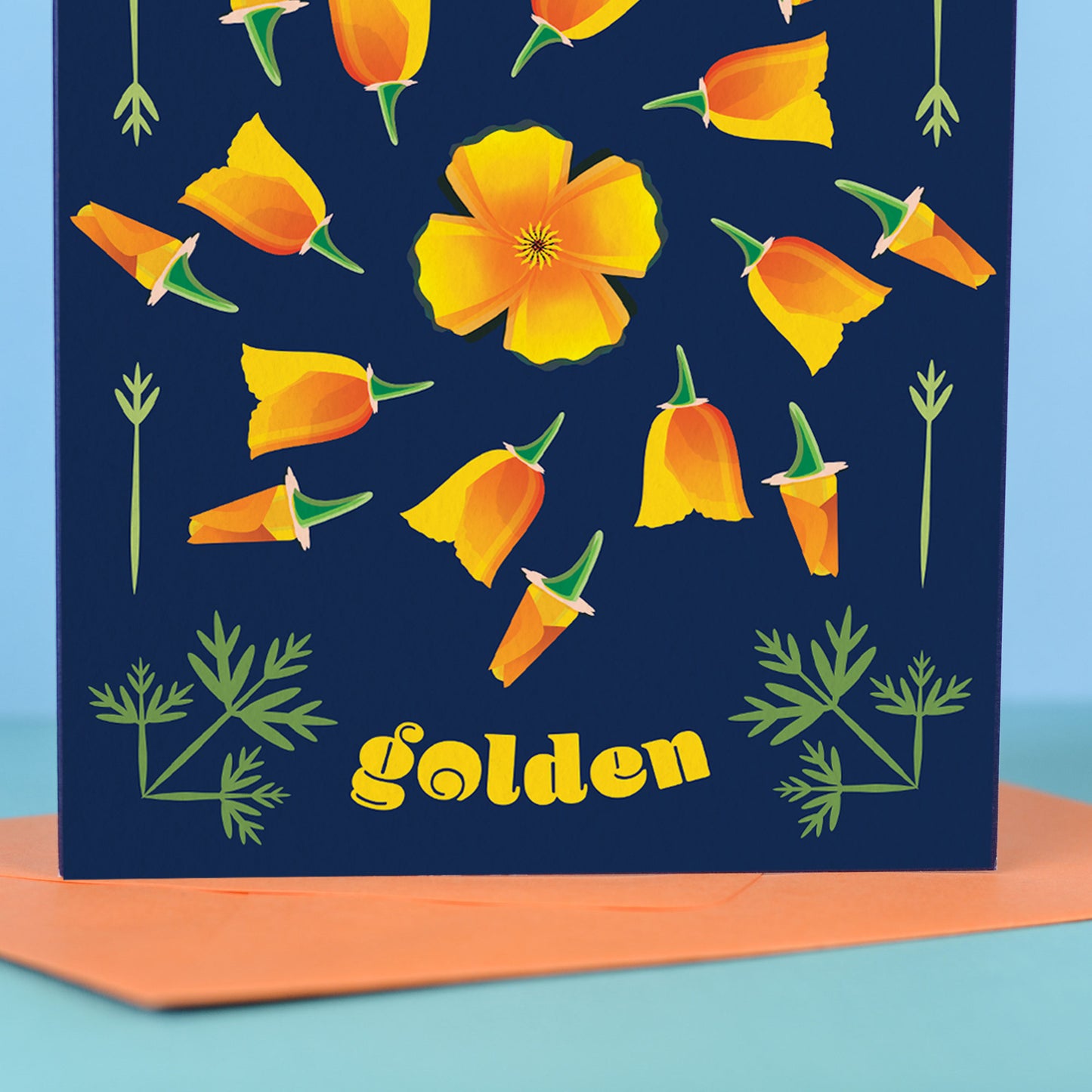 Stay Golden Poppy Flower Greeting Card